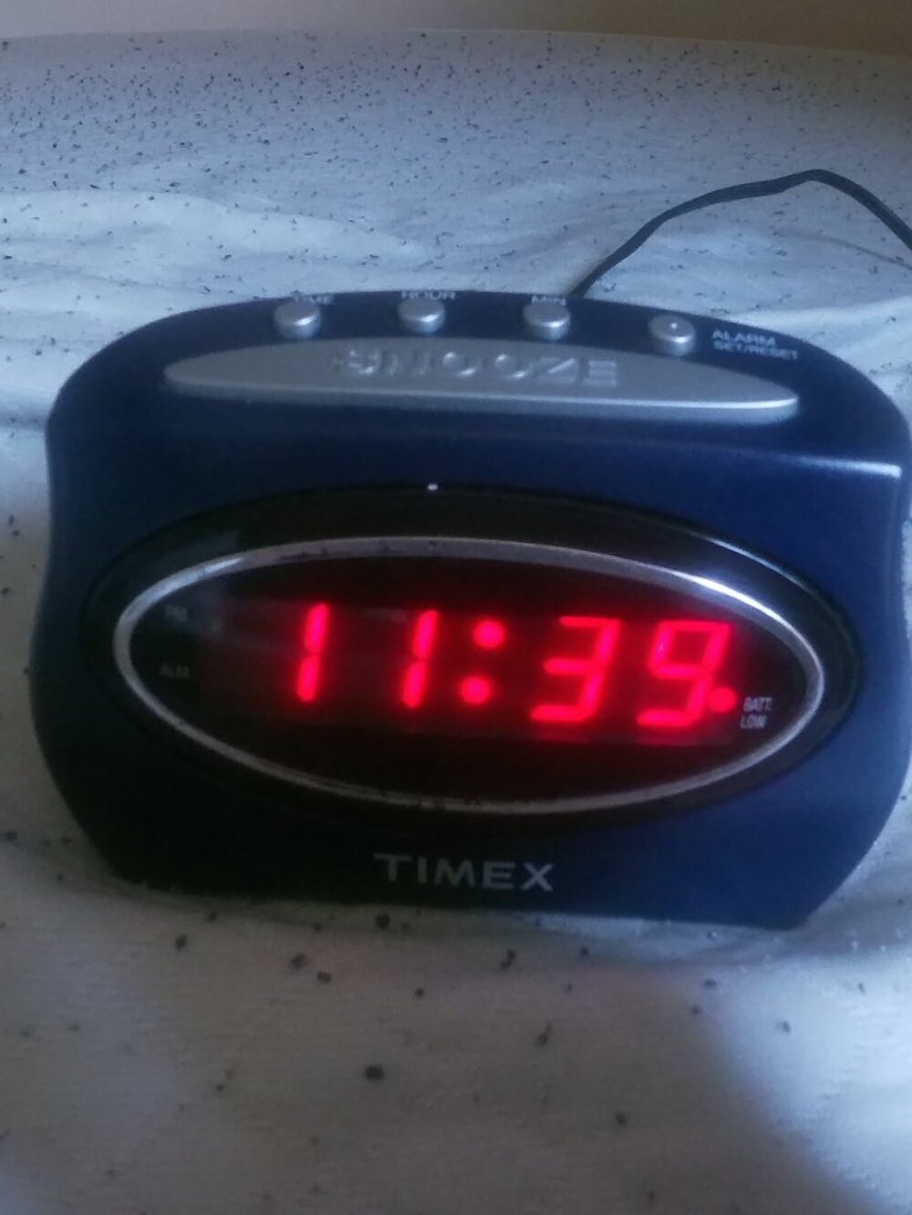 Timex T101L Alarm Clock Navy Blue LED Digital Display Tested Works Great